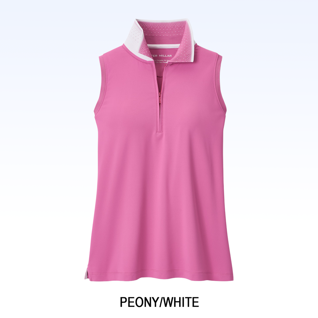 PETER MILLAR CHRISSIE SLEEVELESS ZIP POLO