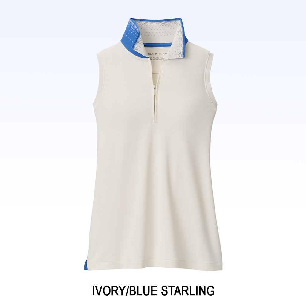 PETER MILLAR CHRISSIE SLEEVELESS ZIP POLO