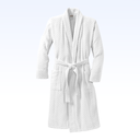 CHECKERED TERRY SHAWL COLLAR BATHROBE