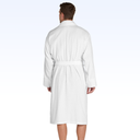 CHECKERED TERRY SHAWL COLLAR BATHROBE