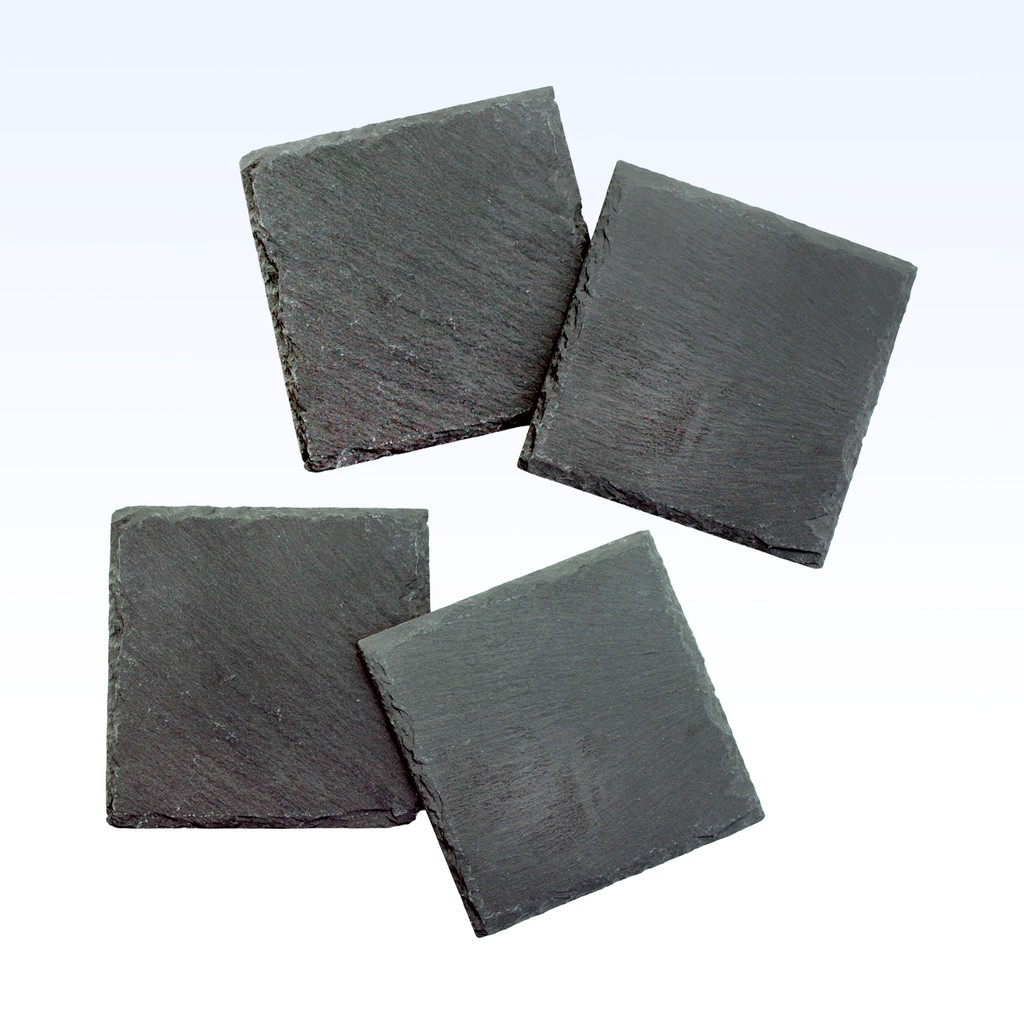 SET OF 4 SLATE COASTERS - 4"