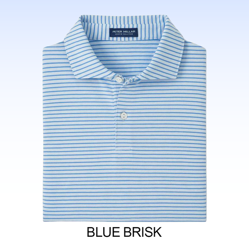 PETER MILLAR ALBATROSS STRIPE COTTON-BLEND PIQUÉ POLO