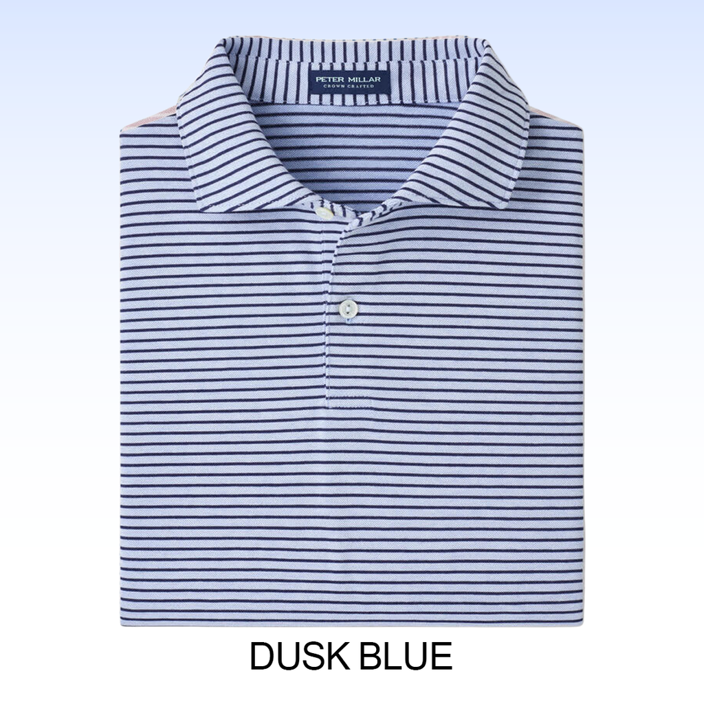 PETER MILLAR ALBATROSS STRIPE COTTON-BLEND PIQUÉ POLO