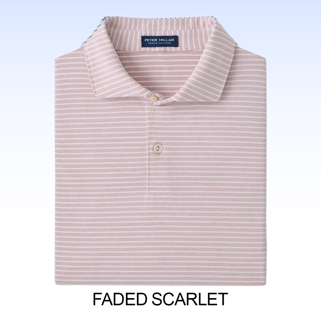 PETER MILLAR ALBATROSS STRIPE COTTON-BLEND PIQUÉ POLO