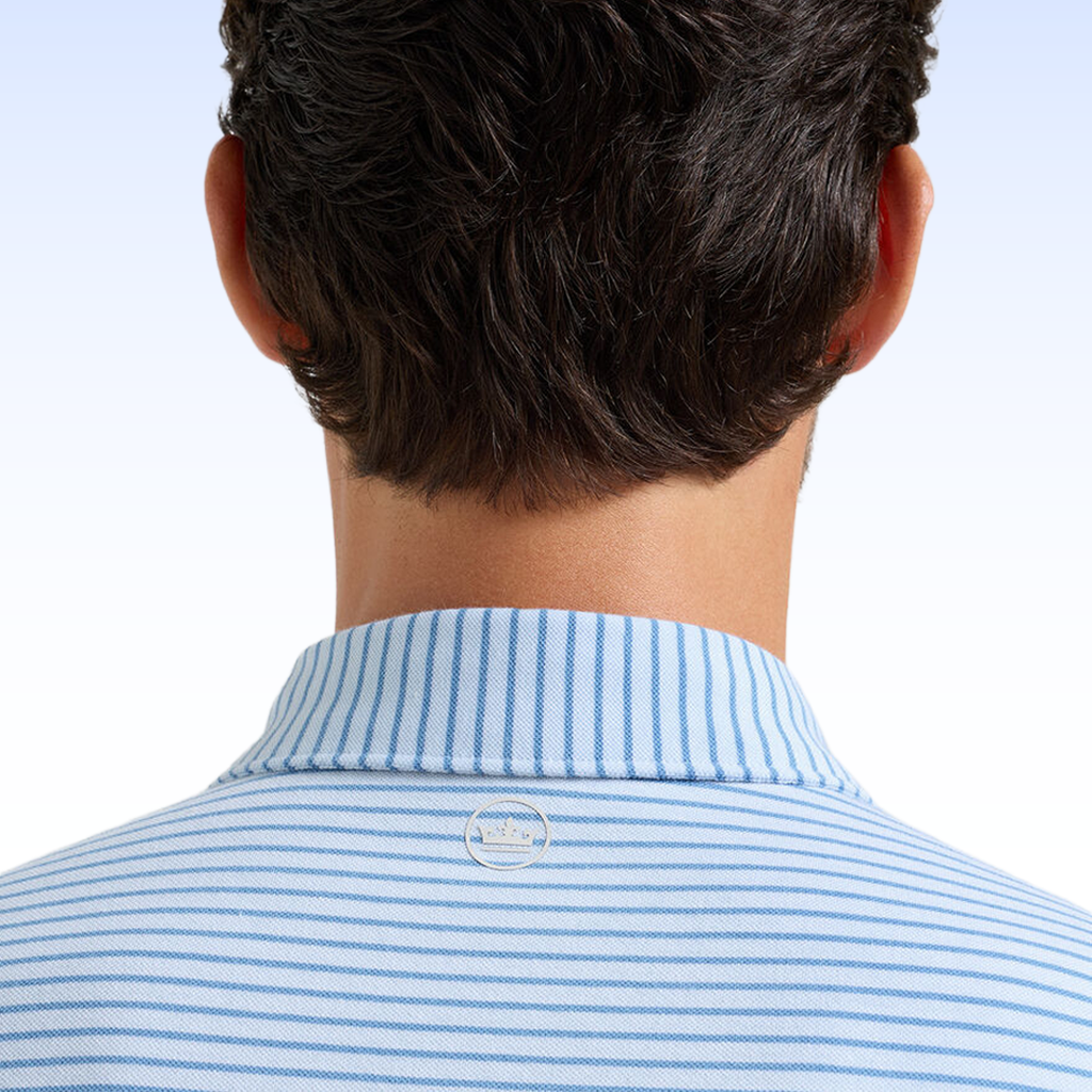 PETER MILLAR ALBATROSS STRIPE COTTON-BLEND PIQUÉ POLO