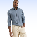 PETER MILLAR DEVONPORT CHAMBRAY COTTON-STRETCH SPORT SHIRT