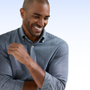PETER MILLAR DEVONPORT CHAMBRAY COTTON-STRETCH SPORT SHIRT