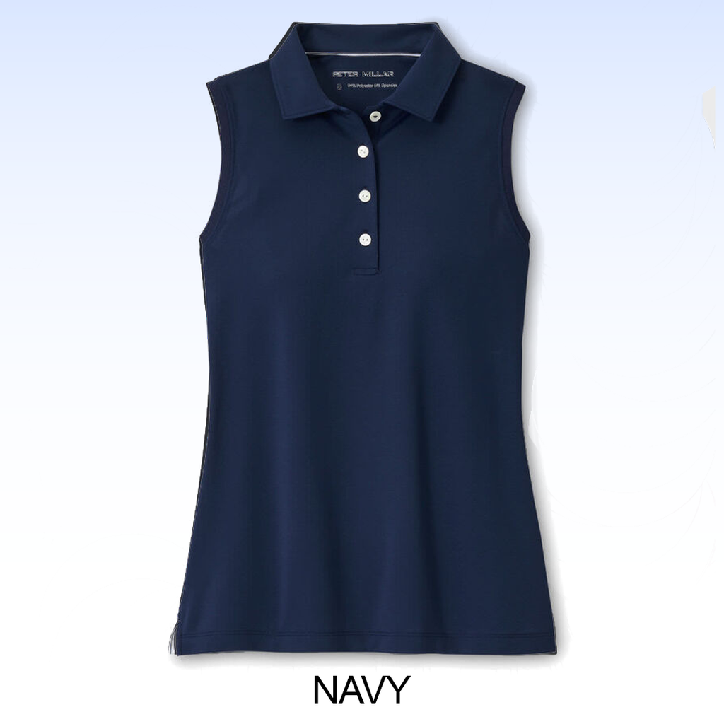 PETER MILLAR LADIES SPORT MESH SLEEVELESS BUTTON POLO
