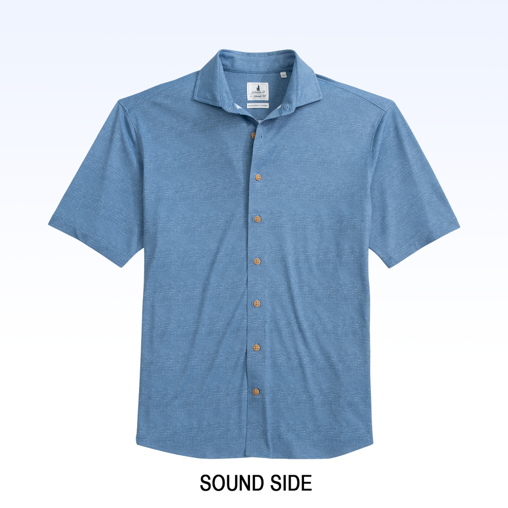 JOHNNIE-O BRECK SOLID KNIT SHORT SLEEVE BUTTON DOWN