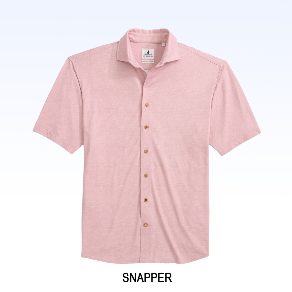 JOHNNIE-O BRECK SOLID KNIT SHORT SLEEVE BUTTON DOWN