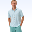 JOHNNIE-O BRECK SOLID KNIT SHORT SLEEVE BUTTON DOWN