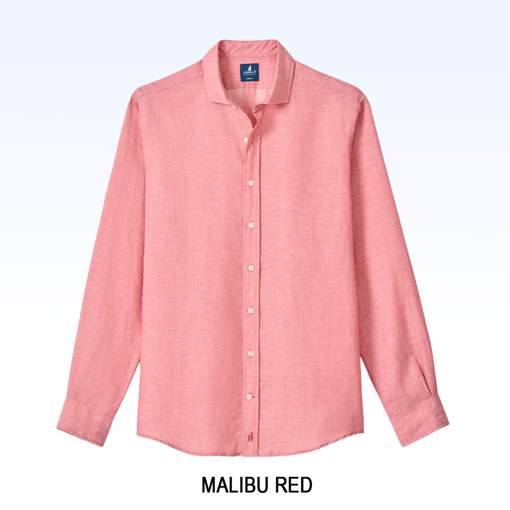 JOHNNIE-O LINEN BLEND BUTTON DOWN SHIRT - MCCARTHY SOLID