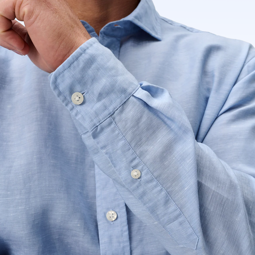 JOHNNIE-O LINEN BLEND BUTTON DOWN SHIRT - MCCARTHY SOLID