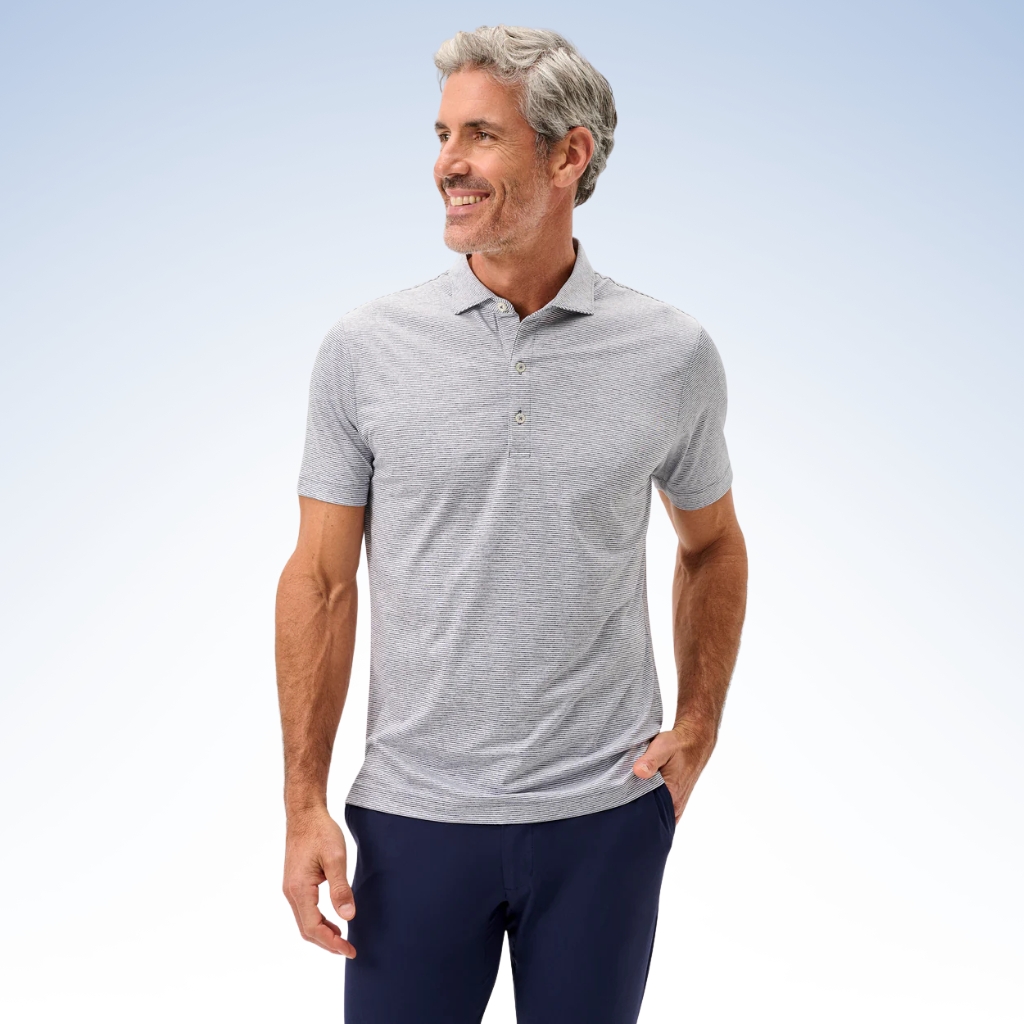 JOHNNIE-O PERFORMANCE JERSEY POLO - LYNDONN STRIPE