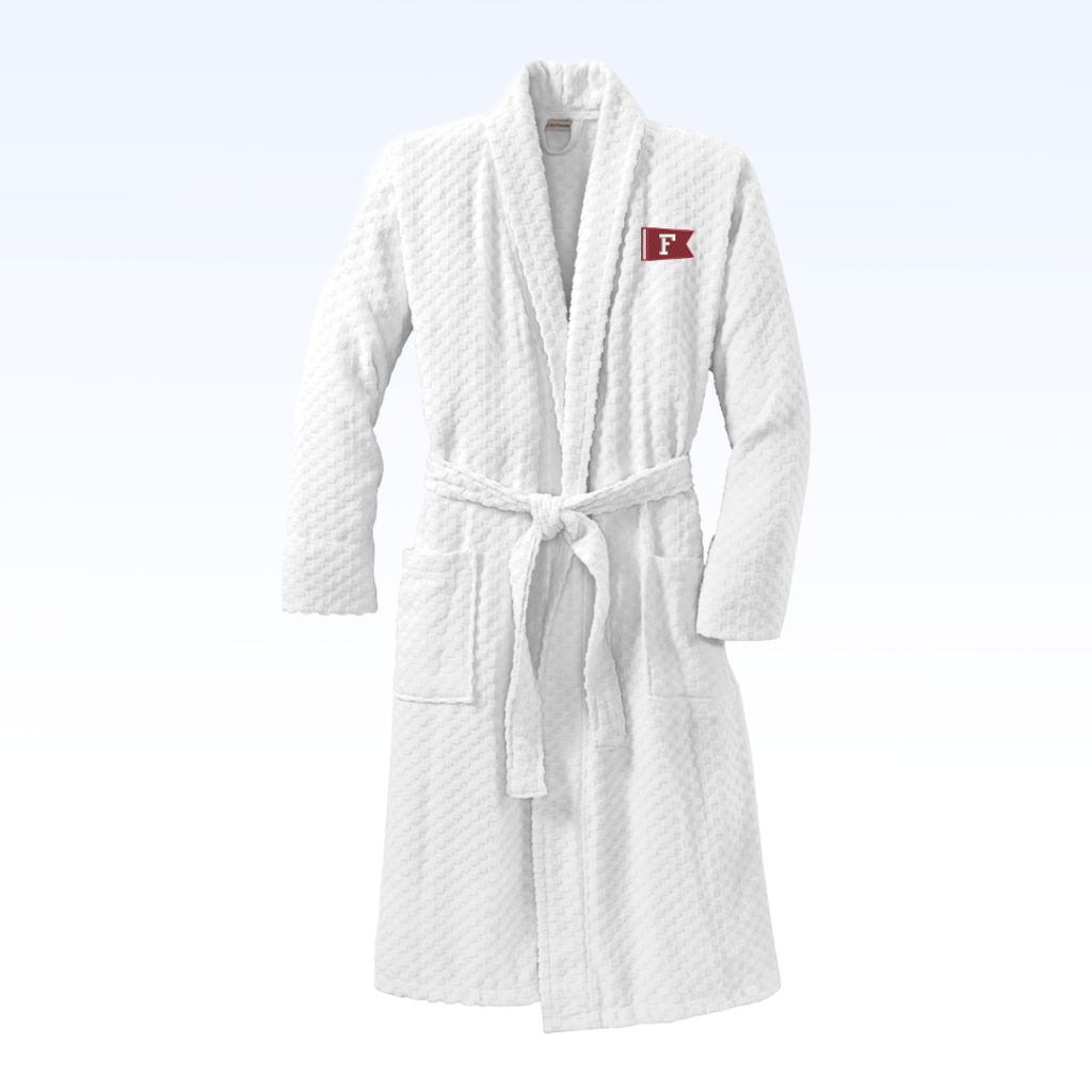 CHECKERED TERRY SHAWL COLLAR BATHROBE