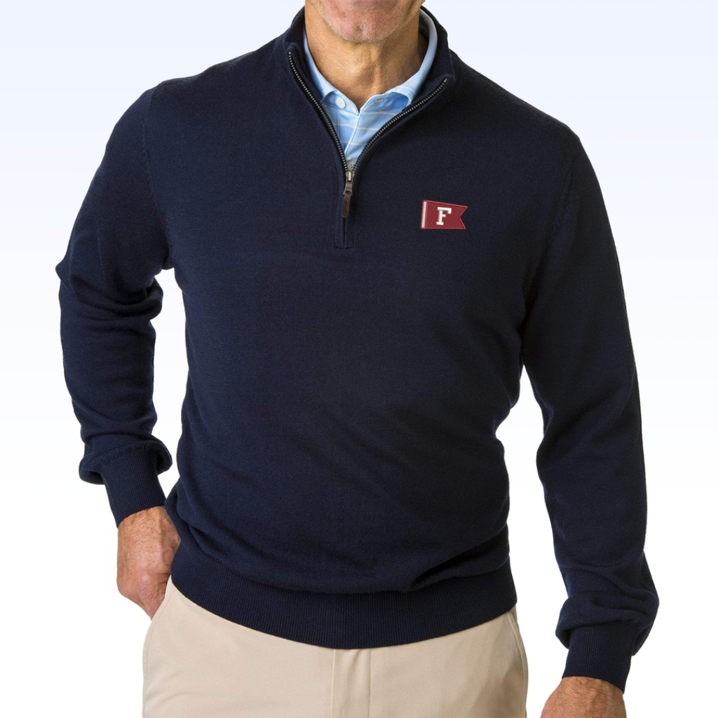FAIRWAY & GREENE BARUFFA MERINO QUARTER ZIP SWEATER