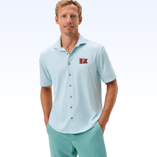 JOHNNIE-O BRECK SOLID KNIT SHORT SLEEVE BUTTON DOWN